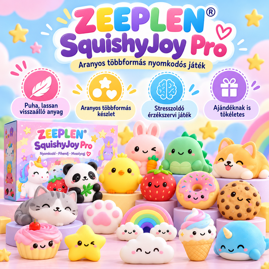 🧸✨ ZEEPLEN® SquishyJoy Pro Érzékszervi Játékkészlet – Puha Többformás Nyomkodós Játékok Aranyos Figurákkal, Kreatív Szenzoros Szórakozás és Vidám Kézműves Játék Gyerekeknek 🌟