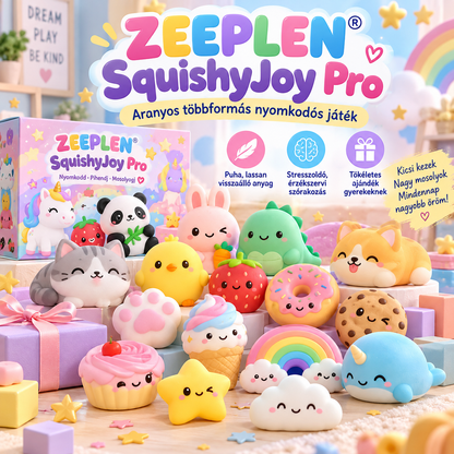 🧸✨ ZEEPLEN® SquishyJoy Pro Érzékszervi Játékkészlet – Puha Többformás Nyomkodós Játékok Aranyos Figurákkal, Kreatív Szenzoros Szórakozás és Vidám Kézműves Játék Gyerekeknek 🌟