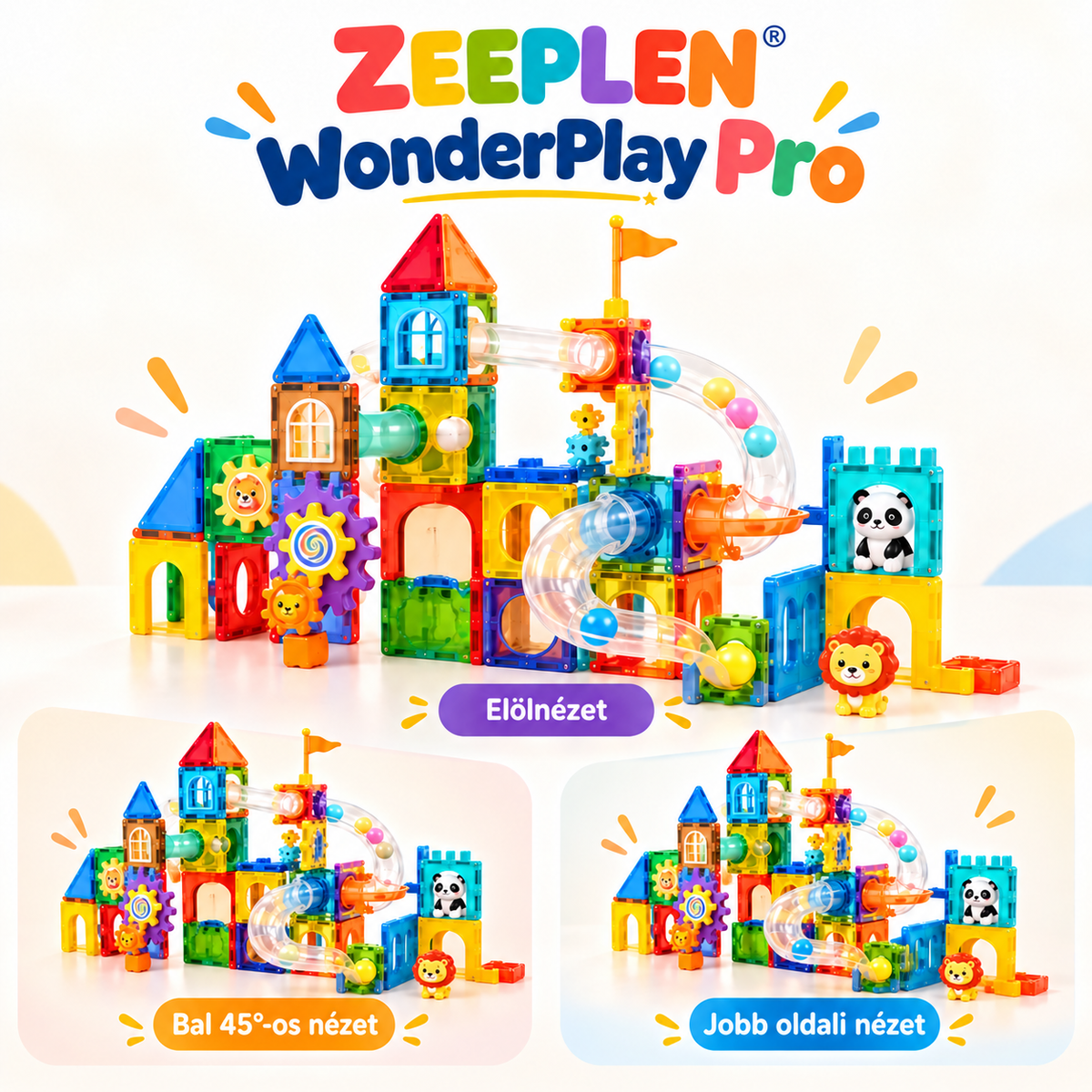 🧸✨ ZEEPLEN® WonderPlay Pro Interaktív Gyermekjáték Szett – Prémium Fejlesztő Játék Kreatív Építéssel, Színes Tevékenységekkel, Képzeletbeli Játékkal, Tartós Kialakítással és Vidám Tanulási Élményekkel Fiúknak és Lányoknak 🌟