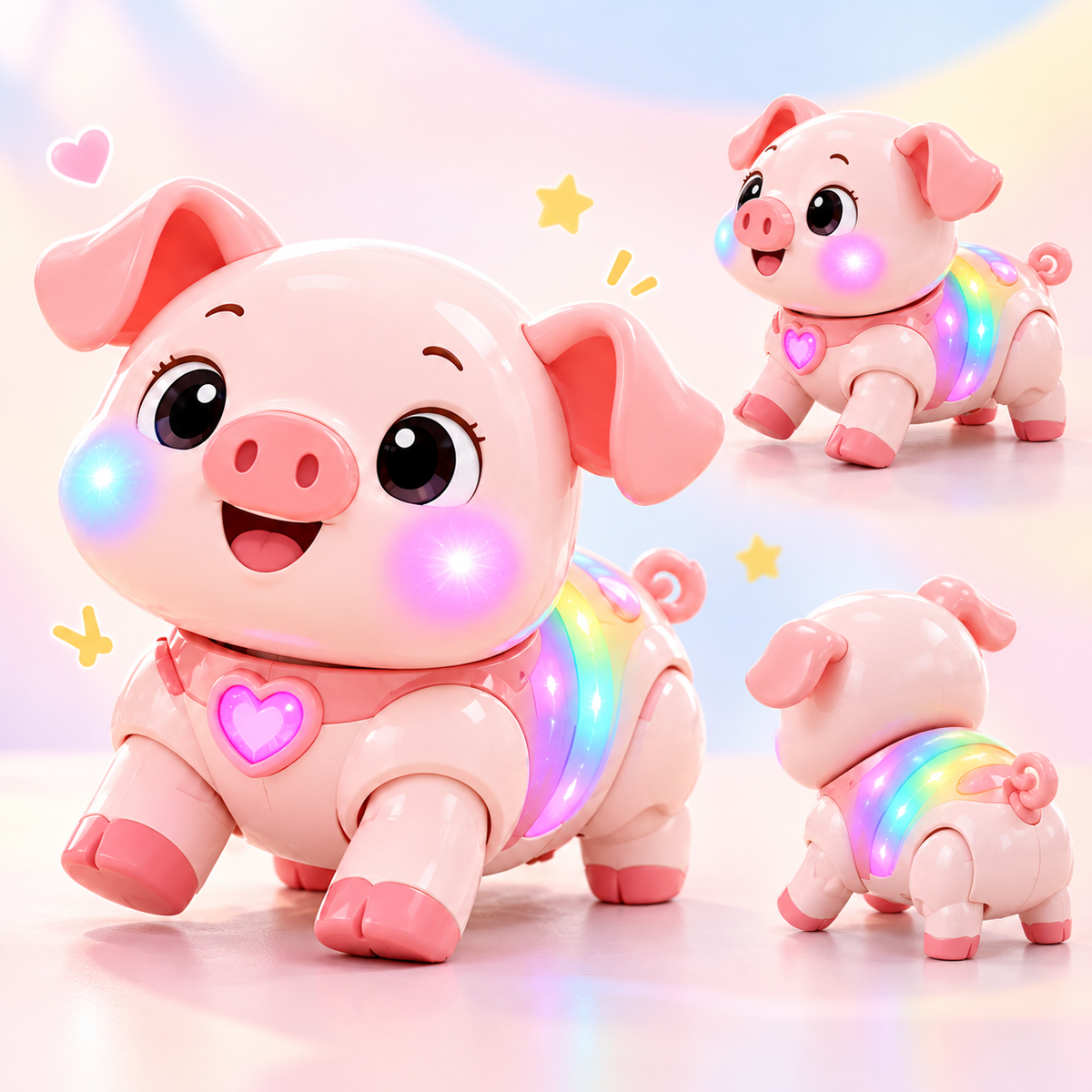 🧸✨ ZEEPLEN® ColorJoy Piggy Pro Interaktív Sétáló Malac Játék – Aranyos Éneklő és Színváltós Okos Kisállat Játék Táncoló Mozgással, Hangeffektekkel, LED Fénykijelzővel, Interaktív Játékelemekkel és Vidám Tanulási Társsal Kisgyermekeknek és Gyerekeknek 🌟