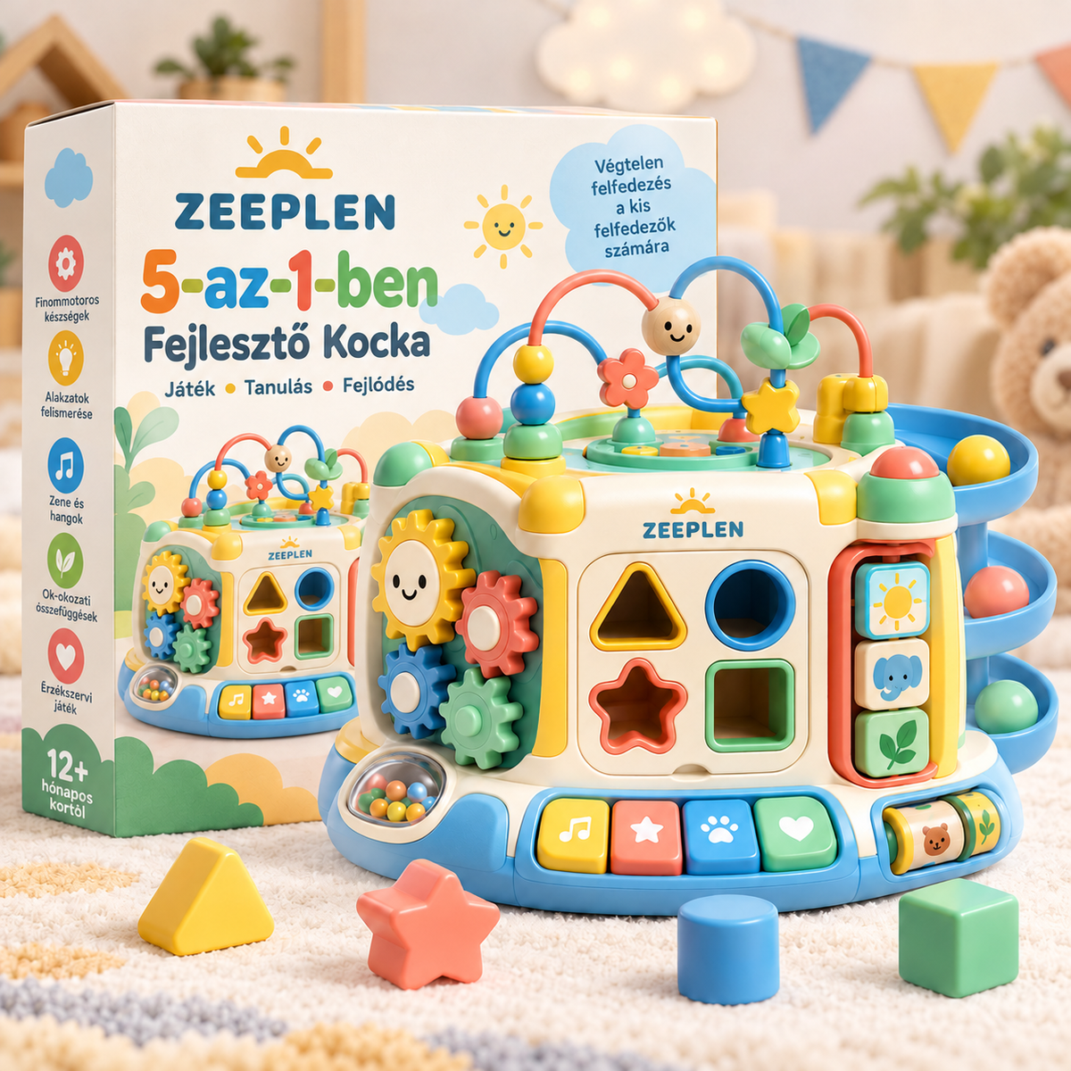 🧸✨ ZEEPLEN® WonderPlay Pro Interaktív Gyermekjáték Szett – Prémium Fejlesztő Játék Színes Tevékenységekkel, Kreatív Játékkal, Interaktív Funkciókkal, Tartós Gyermekbarát Kialakítással és Vidám Tanulási Élménnyel Fiúknak és Lányoknak 🌟