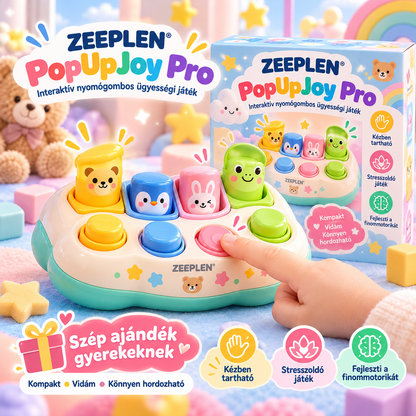 🧸✨ ZEEPLEN® PopUpJoy Pro Push Button Sensory Toy – Interactive Handheld Fidget Toy with Press Buttons, Pop-Up Pillar Reaction Game, Stress Relief Play, Fine Motor Skill Training & Fun Sensory Activity for Kids 🌟